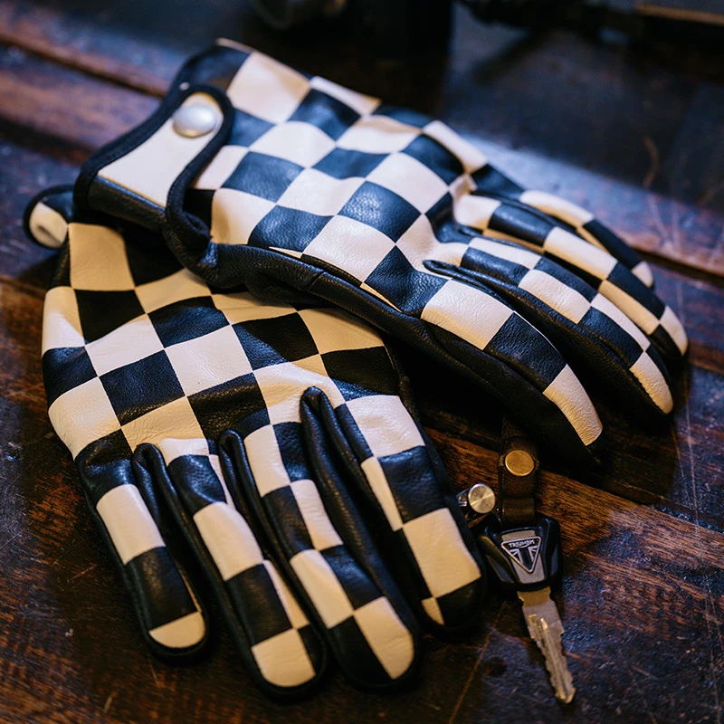 福禄车库【闪烁】复古摩托车真皮手套机车手套四季通用骑行手套男女