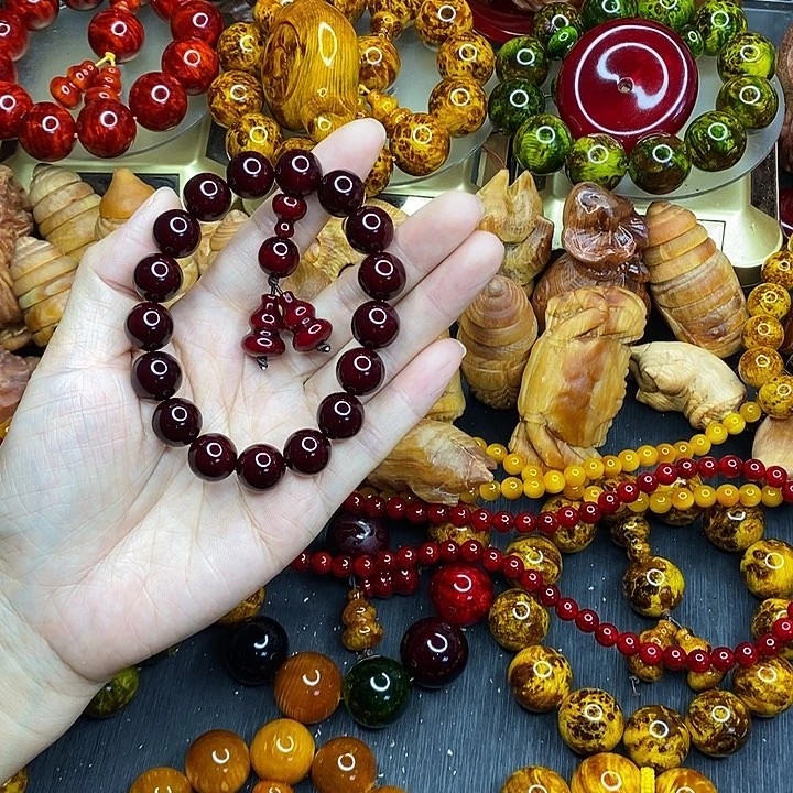 松木琥珀木文玩手串