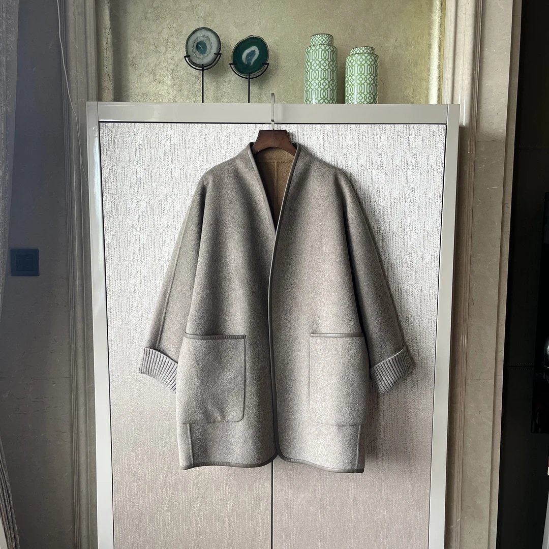 【建筑师】牦牛绒山羊皮气质大衣时尚简约百搭女士