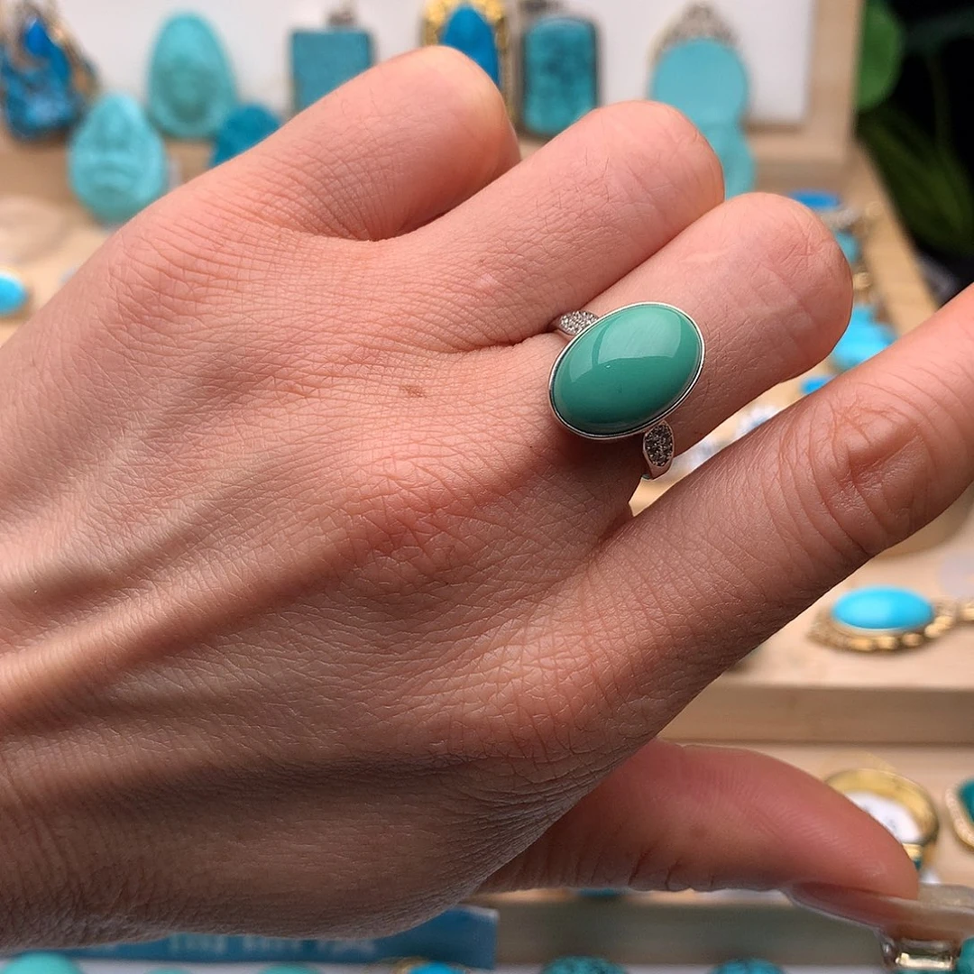 绿松石银S925镶嵌珠宝奇石