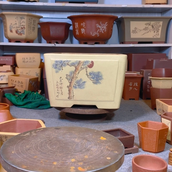 紫砂花盆仿古一颗印