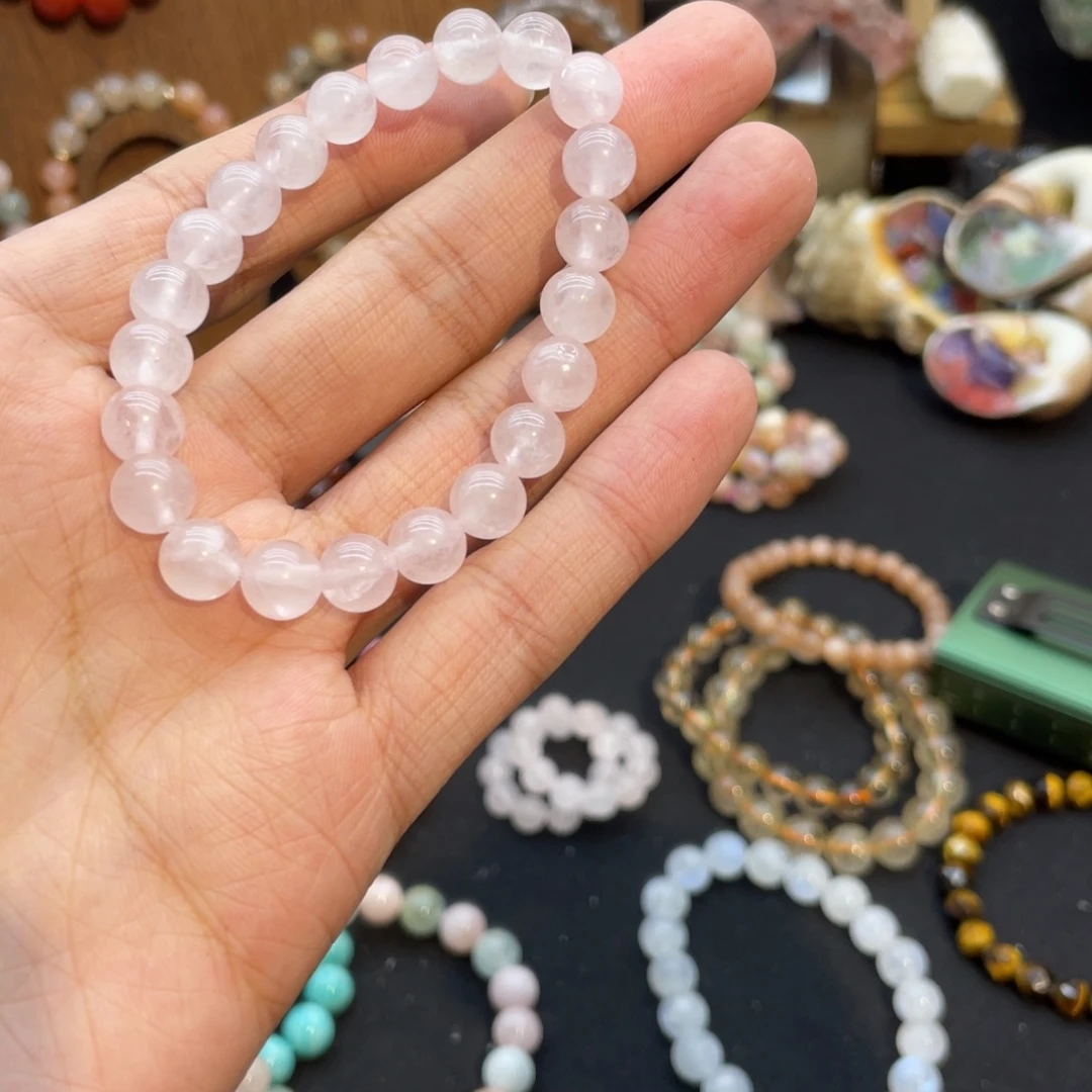 未镶嵌手链水晶纯天然粉水晶