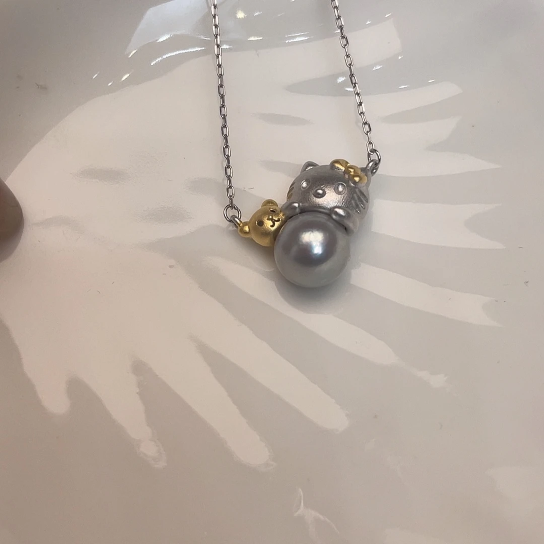 颈饰银S925镶嵌海水珍珠