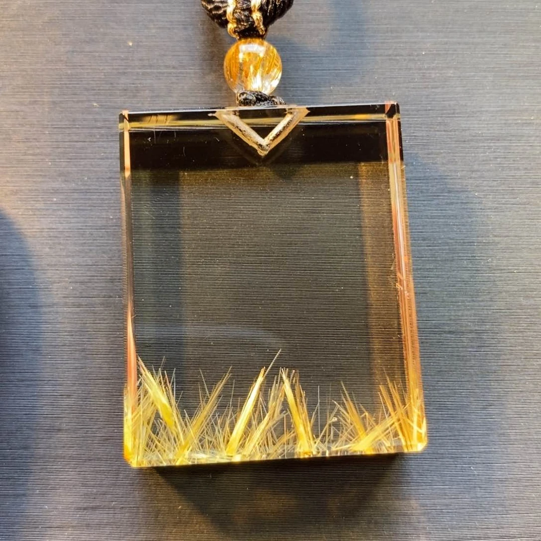 水晶颈饰未镶嵌天然水晶发晶无事牌