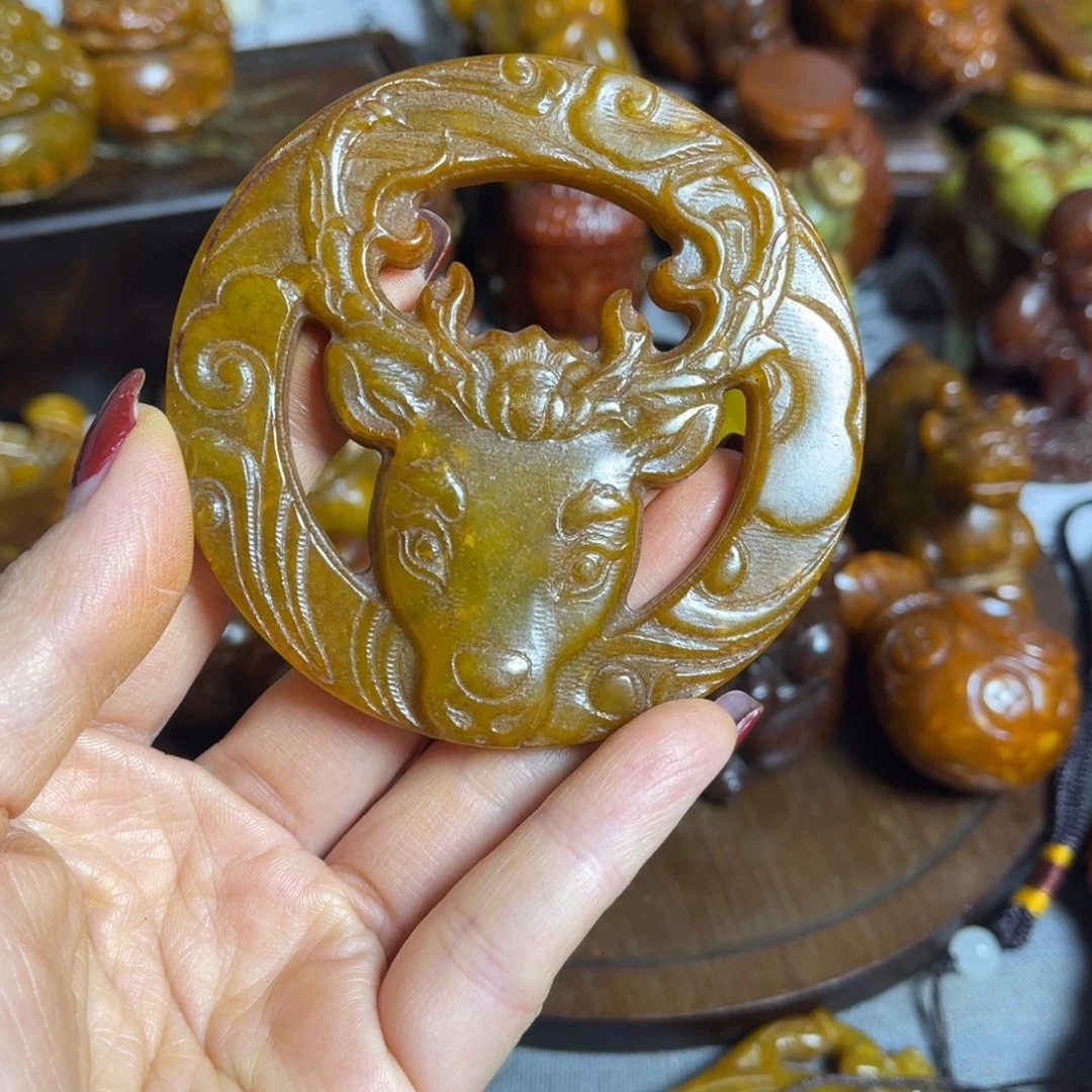 蛇纹石玉合金颈饰