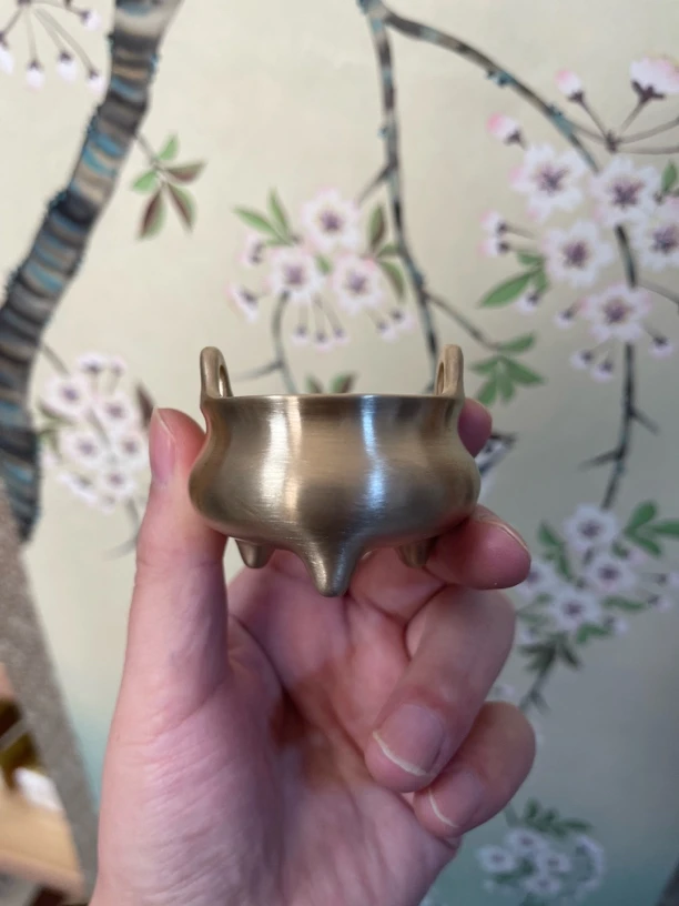 原皮精品迷你小冲耳炉小铜炉仿古宣德炉秦炉工坊宣炉之家口径5