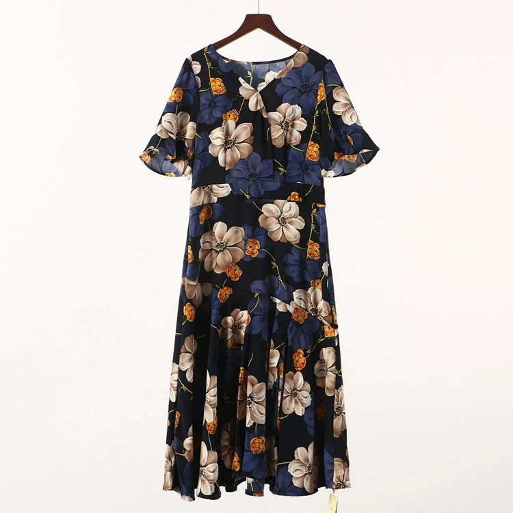 [H2580连衣裙]夏季纯色蕾丝女士时尚气约潮拼接裙子春秋