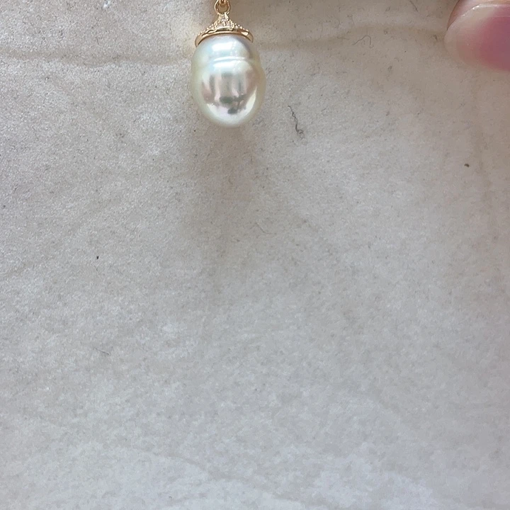 海水珍珠银S925镶嵌吊坠(不含链)