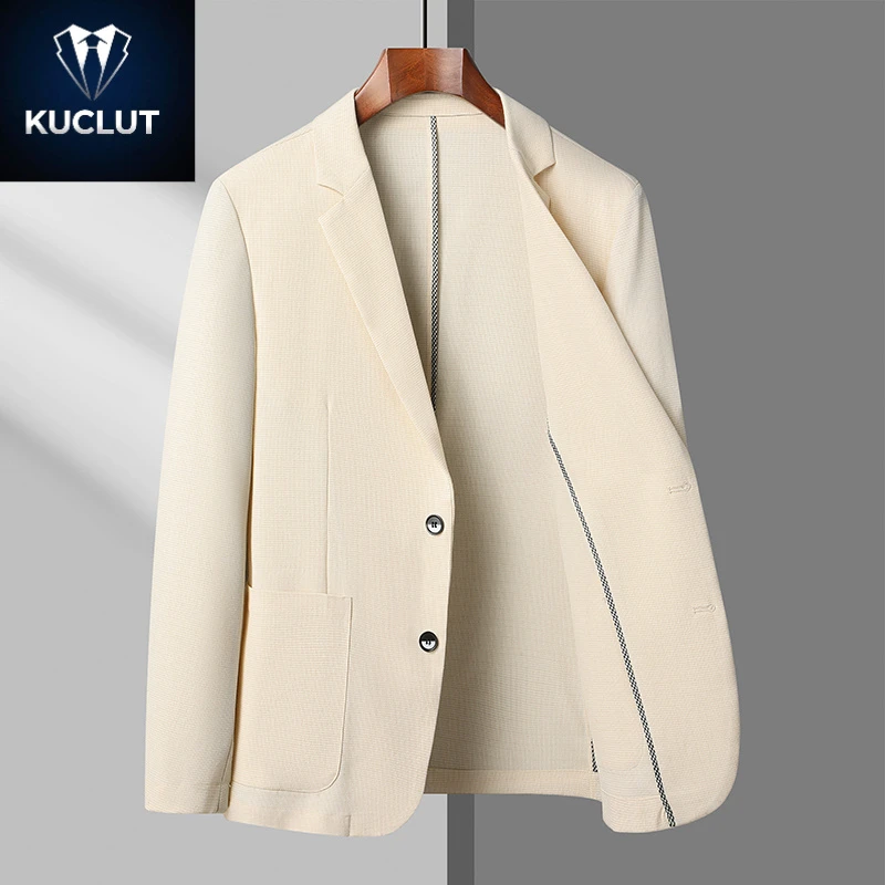 EOENKKY春秋男装外套薄款时尚西服韩版修身西装男士单层商务上衣