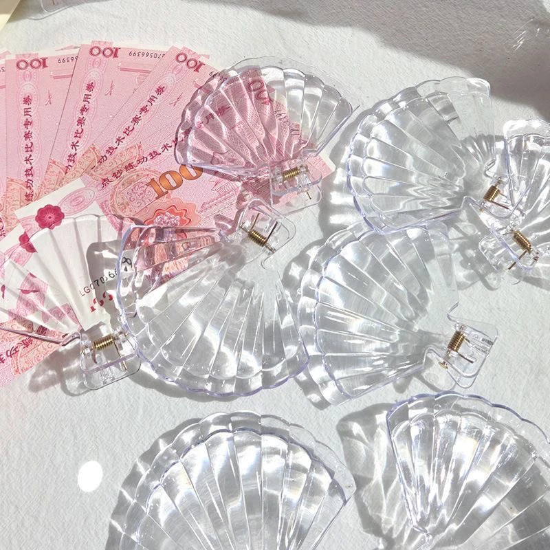 有钱花花束钞票夹子透明贝壳夹DIY装饰插花神器花艺资材鲜花包装