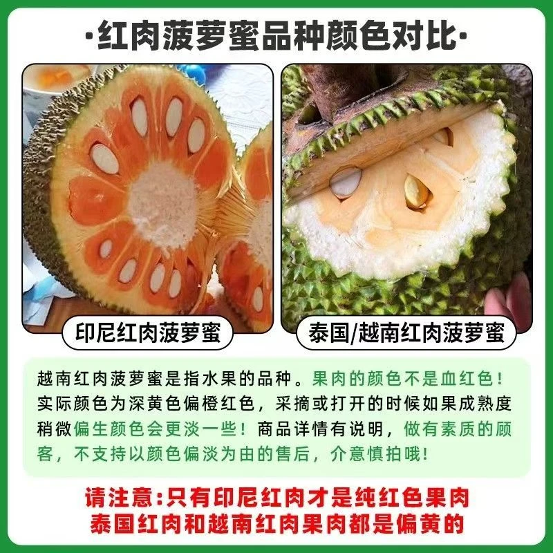 F印尼红菠萝蜜一物一拍 所见即所得 香甜可口一斤起越南