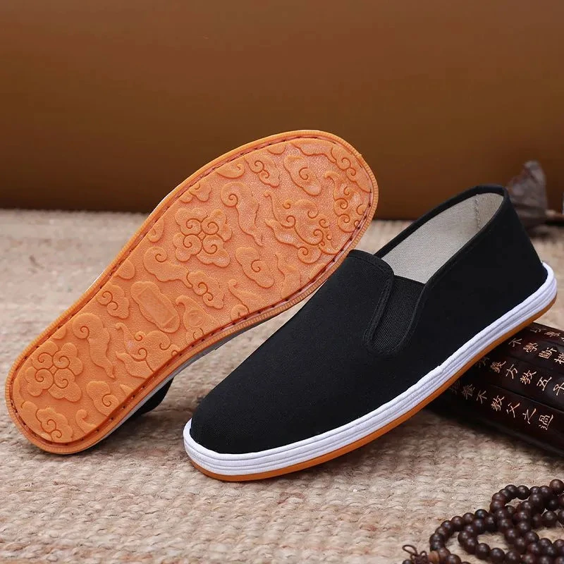 【艾草牛筋底】老北京千层底布鞋男鞋软底防滑全黑布鞋老北京布鞋