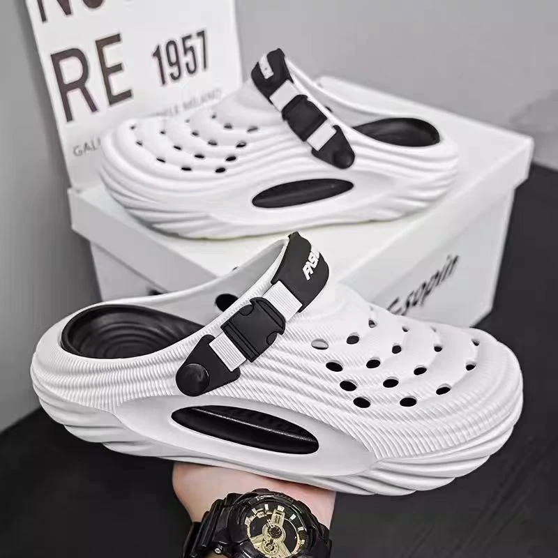 夏季包头厚底注压鞋洞洞鞋男鞋凉鞋沙滩鞋男士