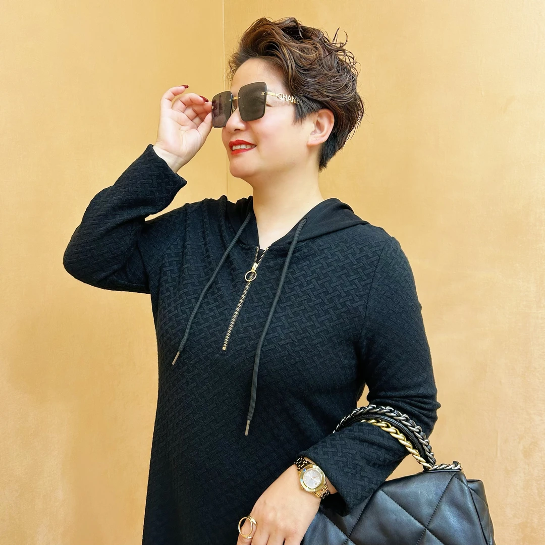 大富婆2025春秋新款休闲连帽拉链保暖弹性修身显瘦长袖连衣裙0198