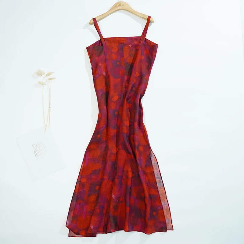 100%苎麻吊带连衣裙 240918（20901）