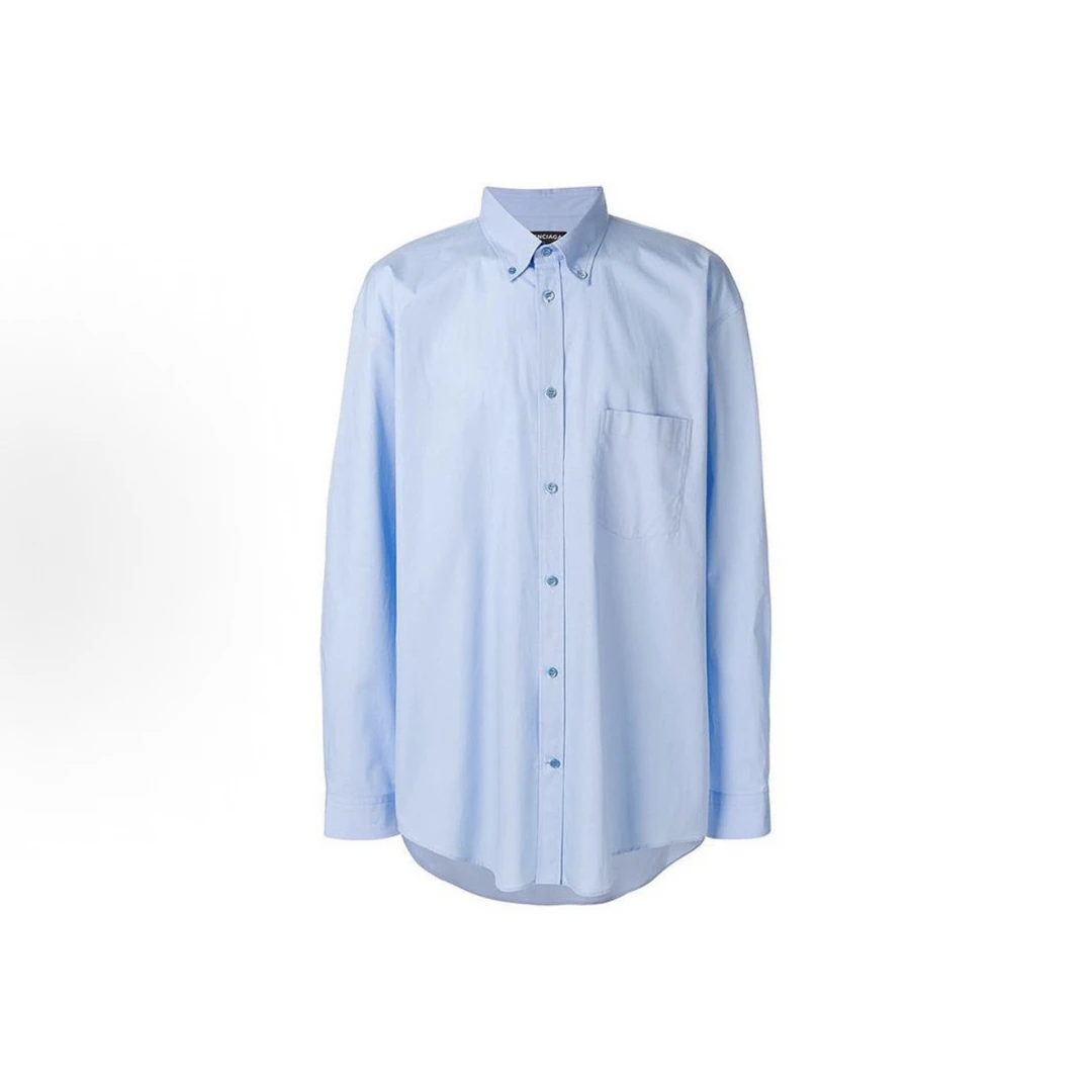 99新 Balenciaga/巴黎世家 背后logo长袖衬衣/41码/WL1766