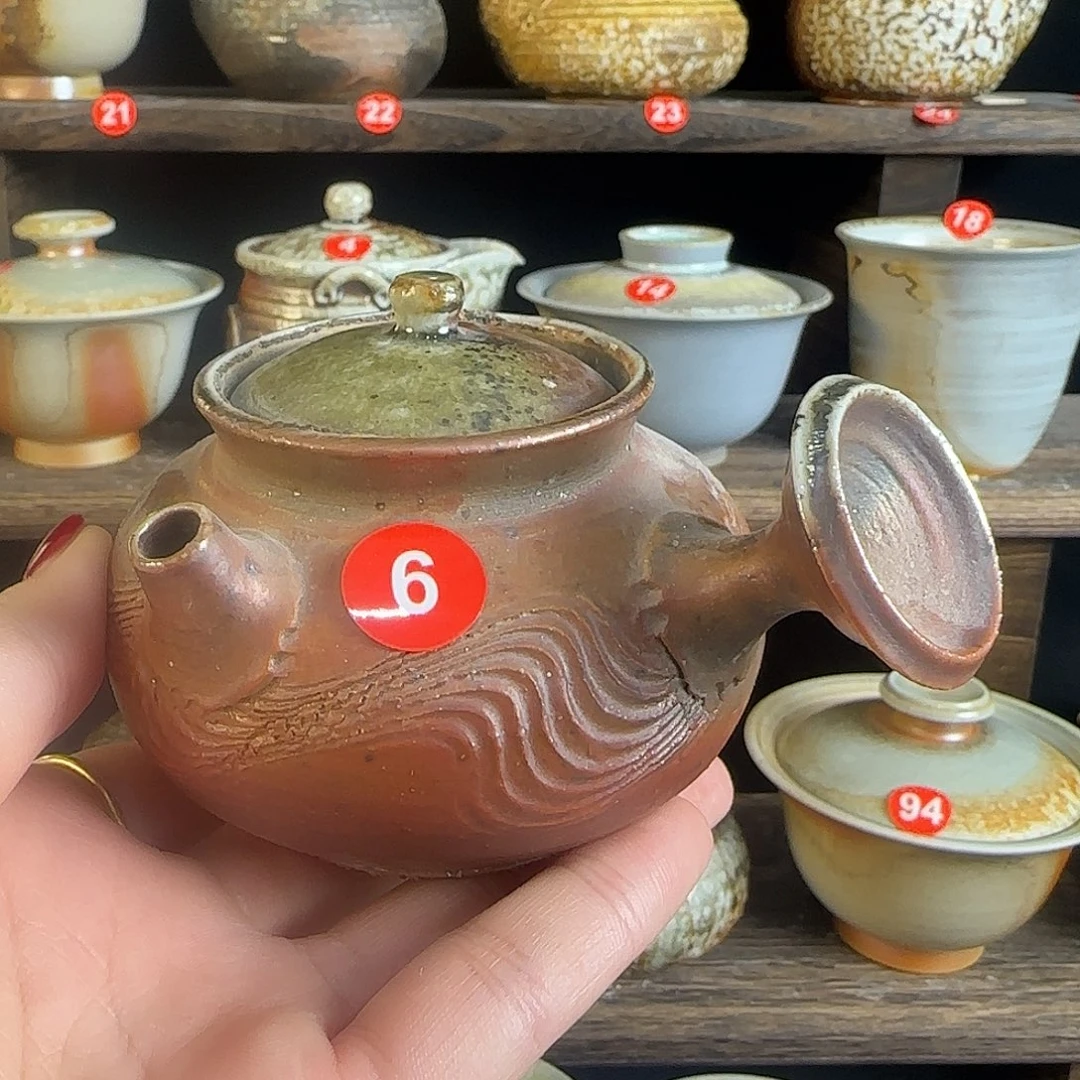 文枫堂纯手工柴烧侧把壶