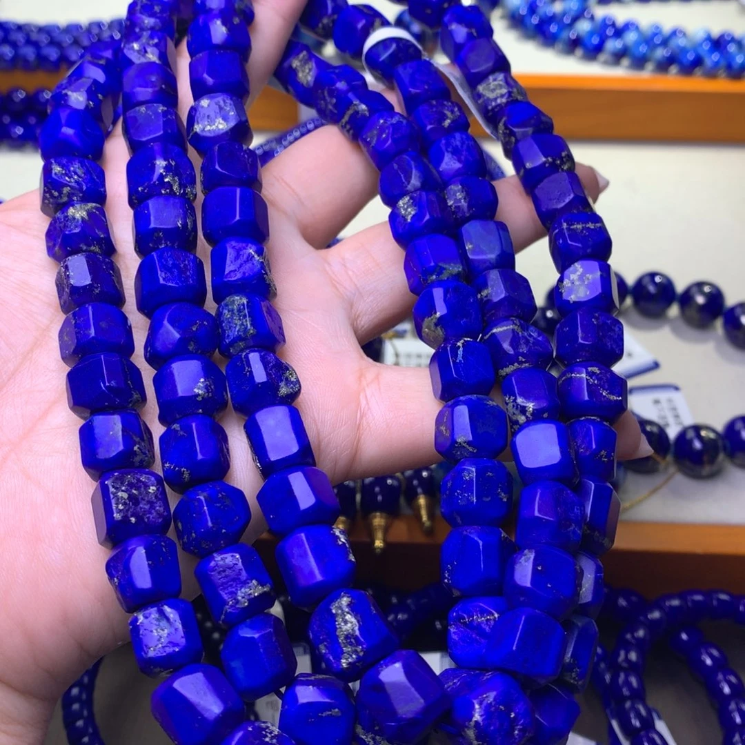 青金石未镶嵌手串原石随形多圈