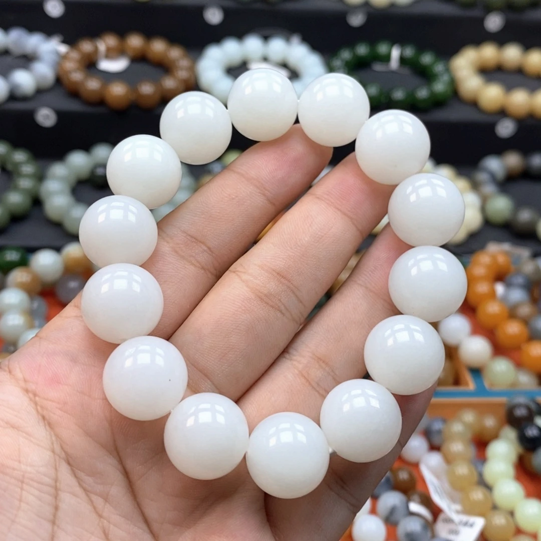 未镶嵌手串和田玉Q卡16白玉