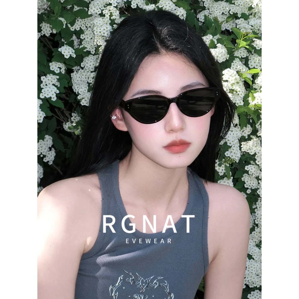 RGNAT欧美风猫眼墨镜女新款适合方圆脸防紫外线UV400近视太阳眼镜