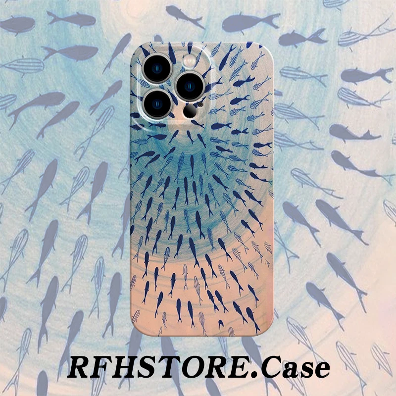 ZMGX彩绘深海鱼适用iPhone16/15pro菲林手机壳华为oppo小米vivo套