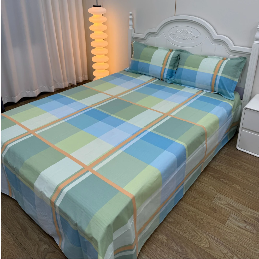 【单人床单】原棉细纹加厚粗布单人床单吸汗透气自带凉感不跑床