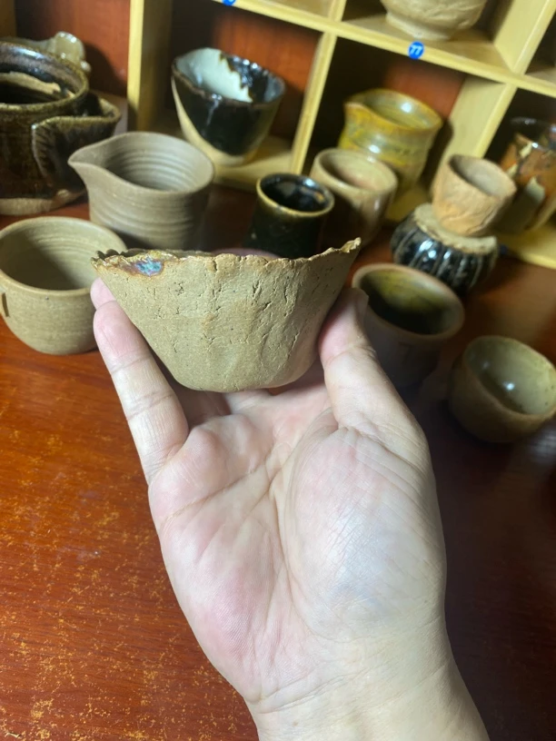 井陉窑手工手捏复古茶盏