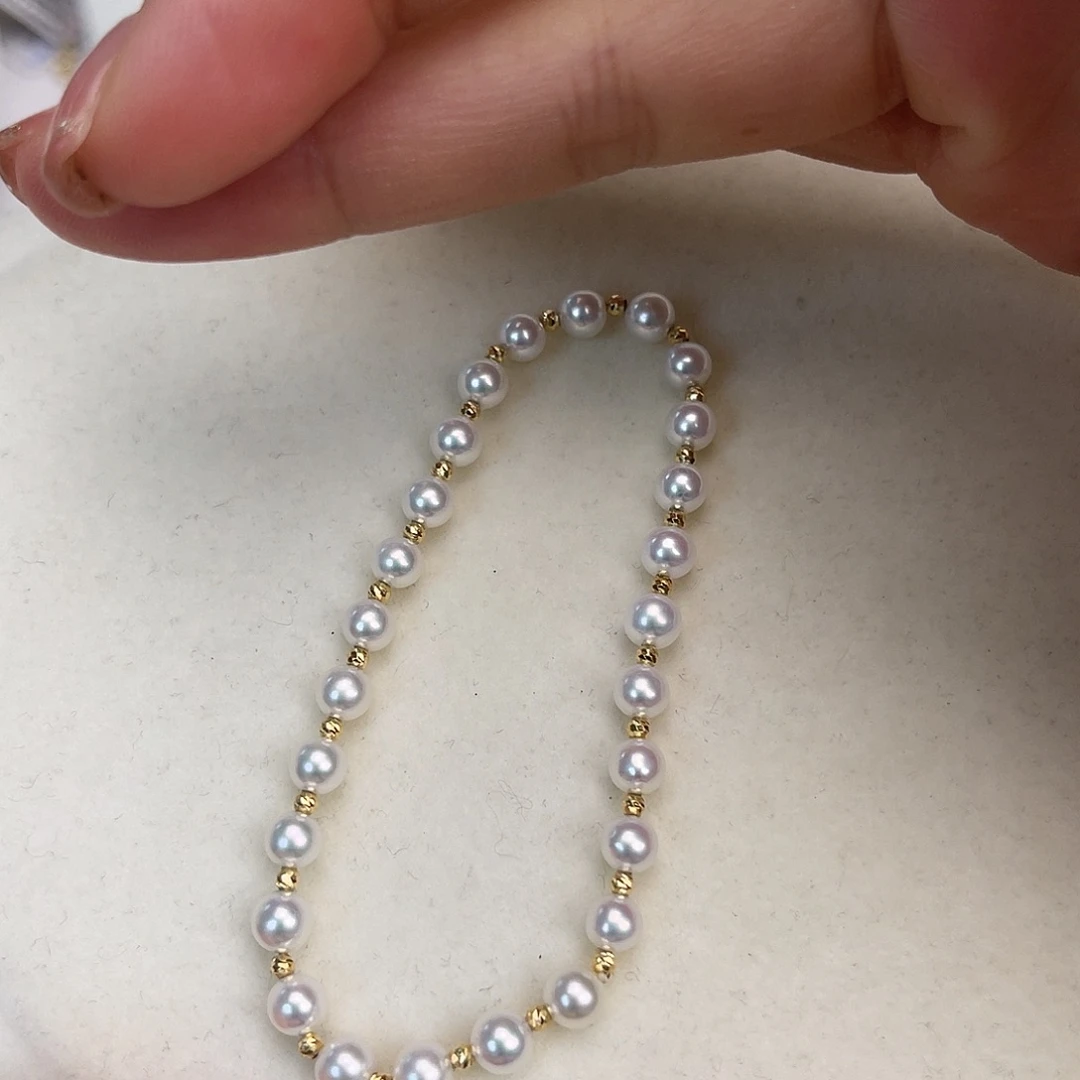 18K金镶嵌手绳淡水珍珠