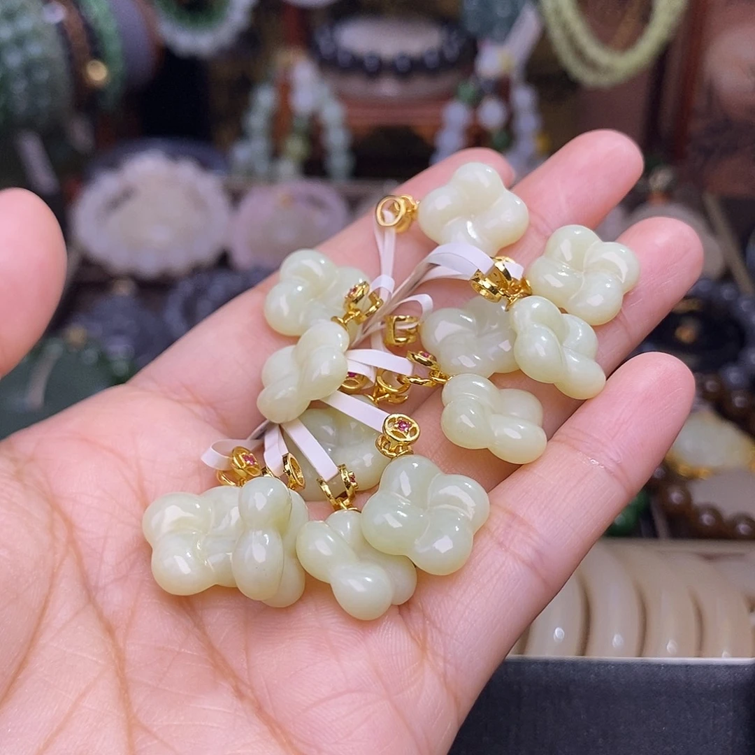 和田玉未镶嵌颈饰多样性发一 925.银黄口吊坠