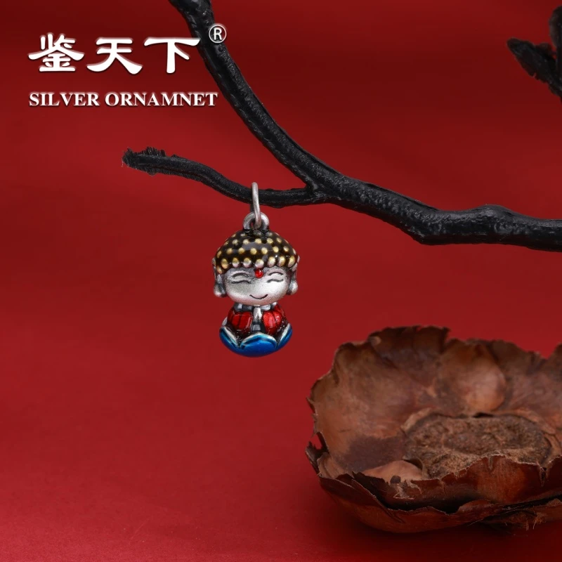 吊坠足银珐琅 珐琅彩宝宝佛银吊坠11810191