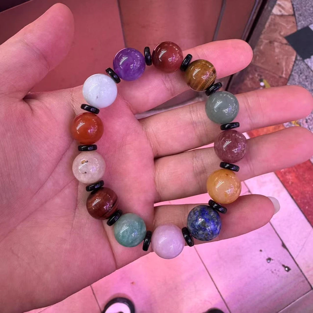 天然水晶多宝手链12mm多样性发一