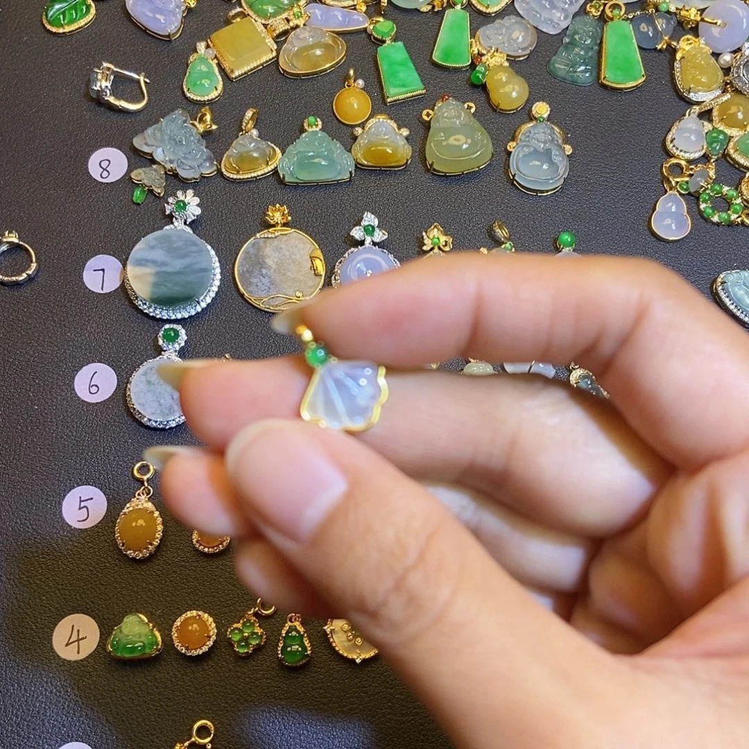 翡翠银S925镶嵌吊坠(不含链)