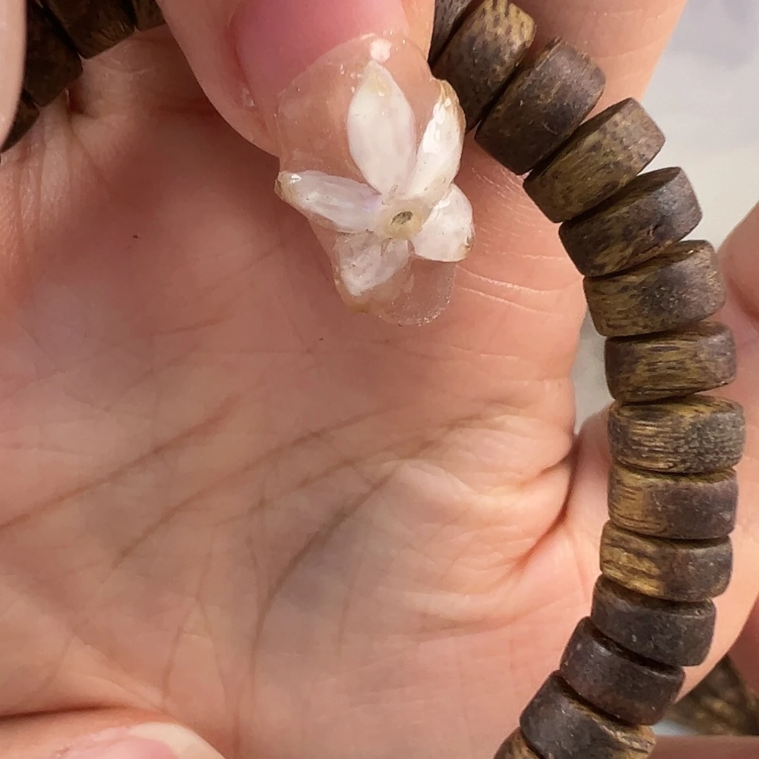 手串沉香片片珠单圈