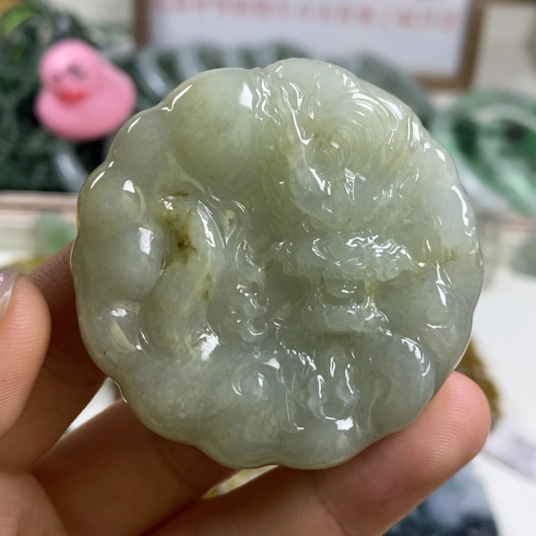 翡翠未镶嵌颈饰1-1翡翠A货挂件