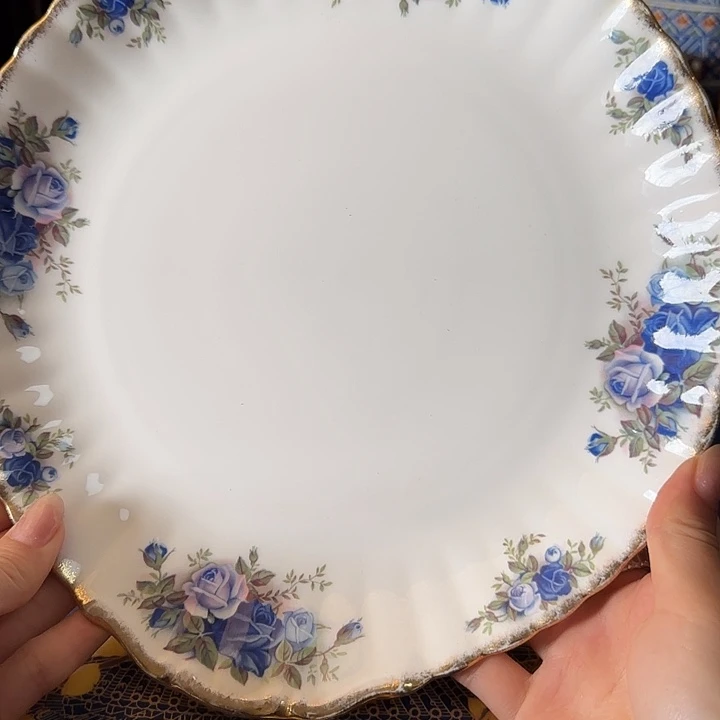 瓷2012皇家阿尔伯特月光玫瑰系列双耳大盘