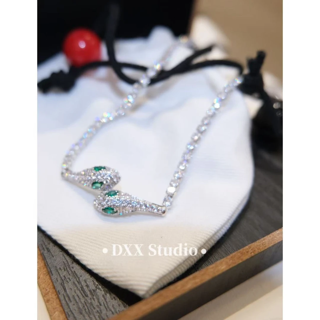 铜合金锆石项链 小众设计银色系百搭项链45794