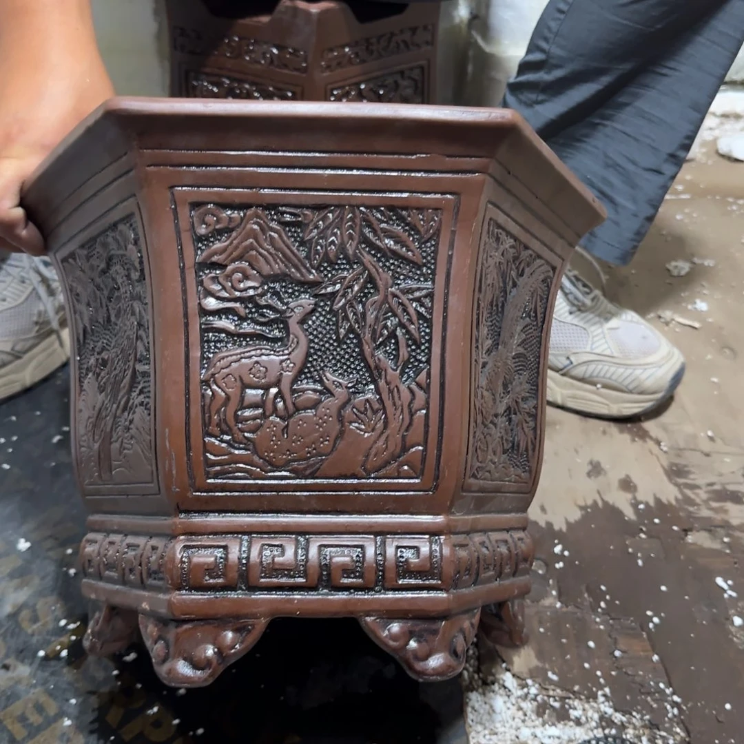 紫砂花盆口径27 24高度22