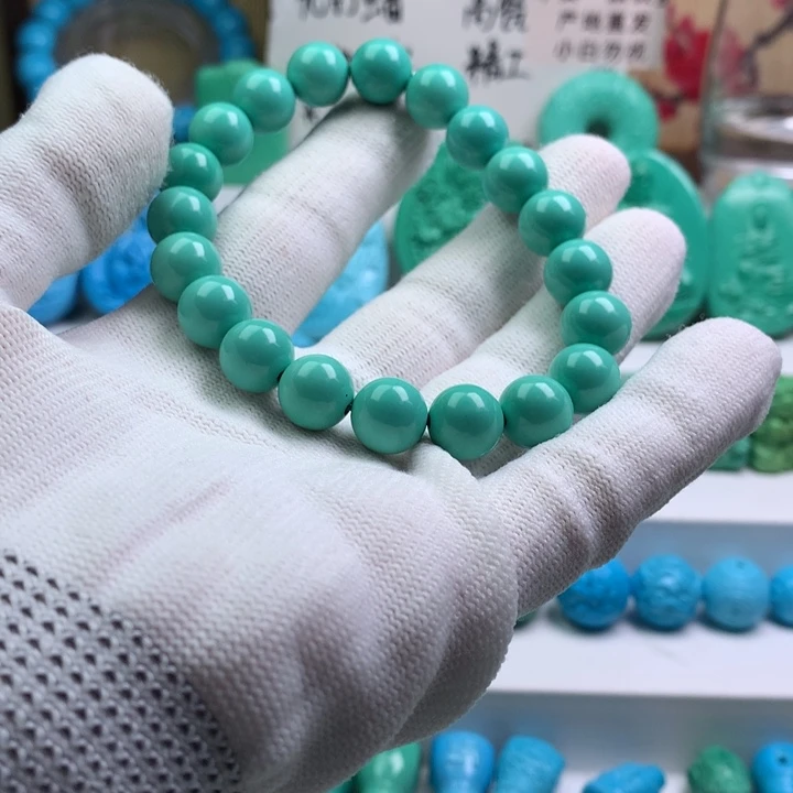 湖北批发精挑绿色矿原创手串108 以介绍为准