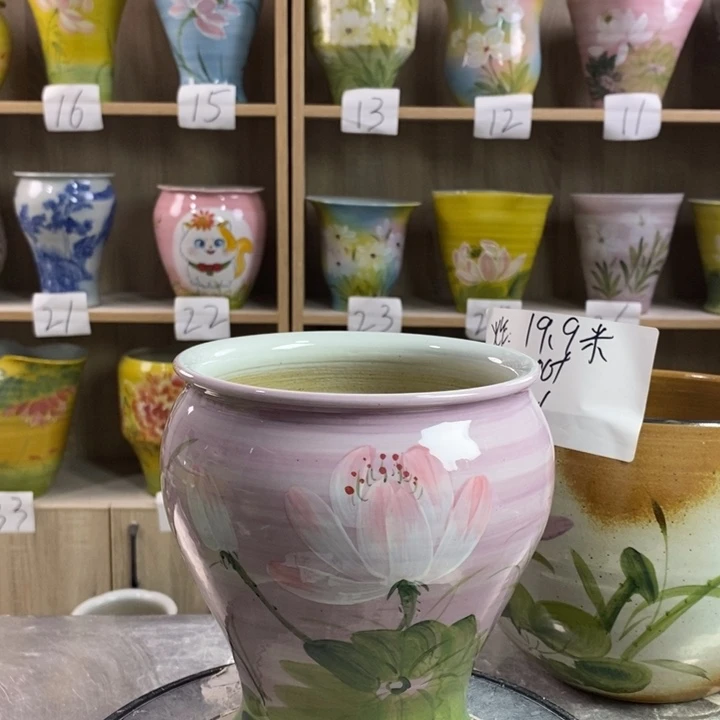 瓷片12zp景德镇陶瓷花盆