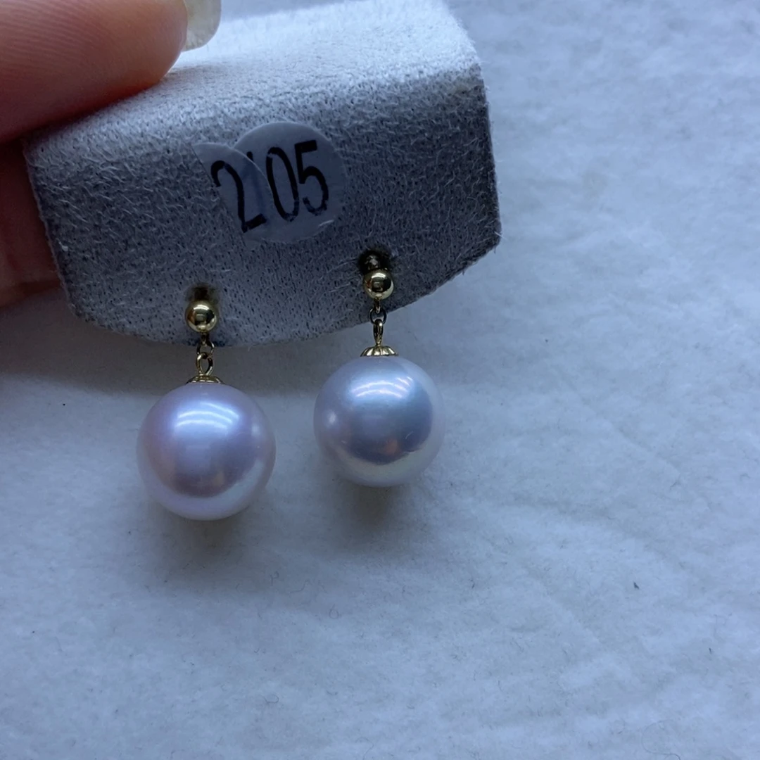 淡水珍珠耳饰18K金镶嵌205