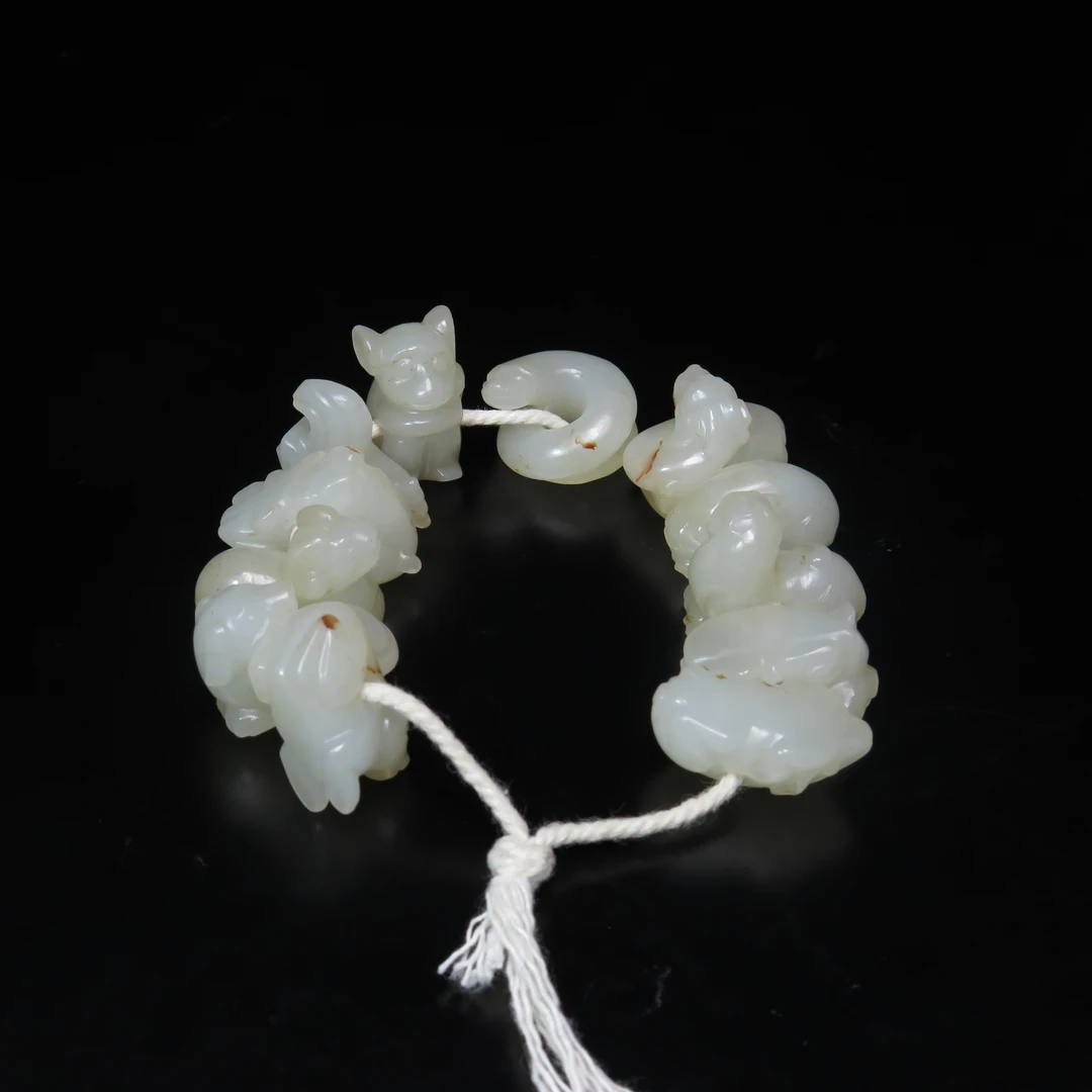 民国玉雕十二生肖串饰/MZ524019/和田玉/民族文物