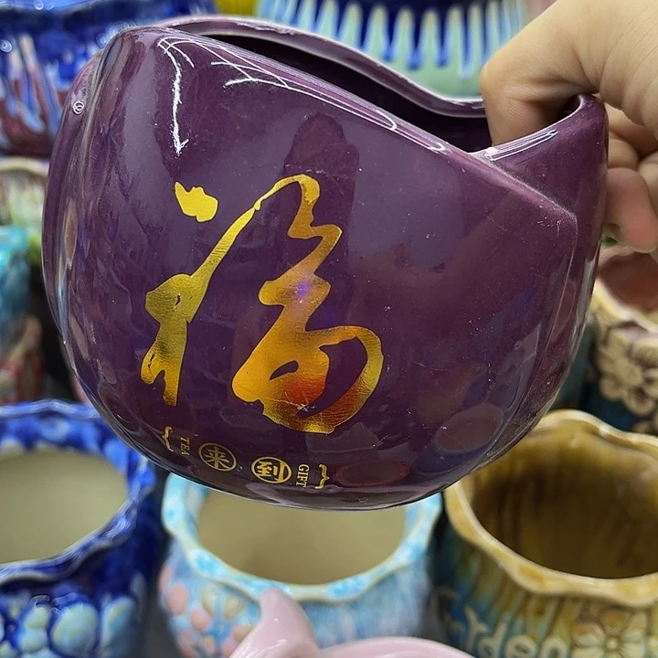 多肉绿植 陶瓷花盆9.9包邮，有孔
