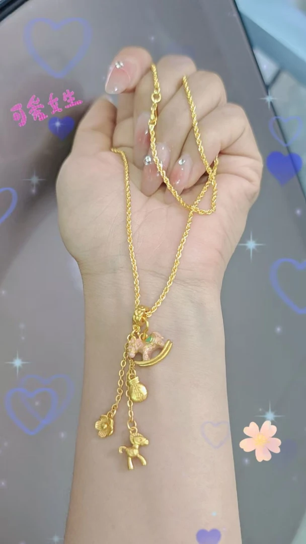 铜合金项链 粉色马上有钱精美时尚项链