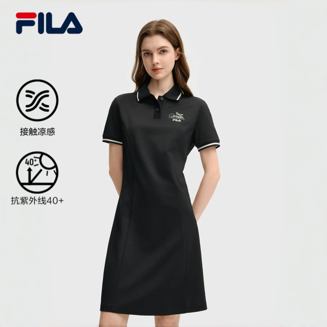 Fila/斐乐【抗紫外线】女款POLO裙休闲百搭时尚修身显瘦连衣裙