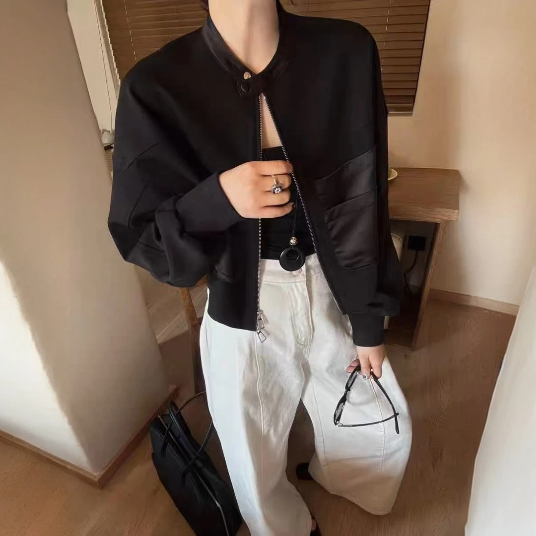 2025春季新款韩版高级感休闲百搭小个子立领短外套女夹克上衣潮