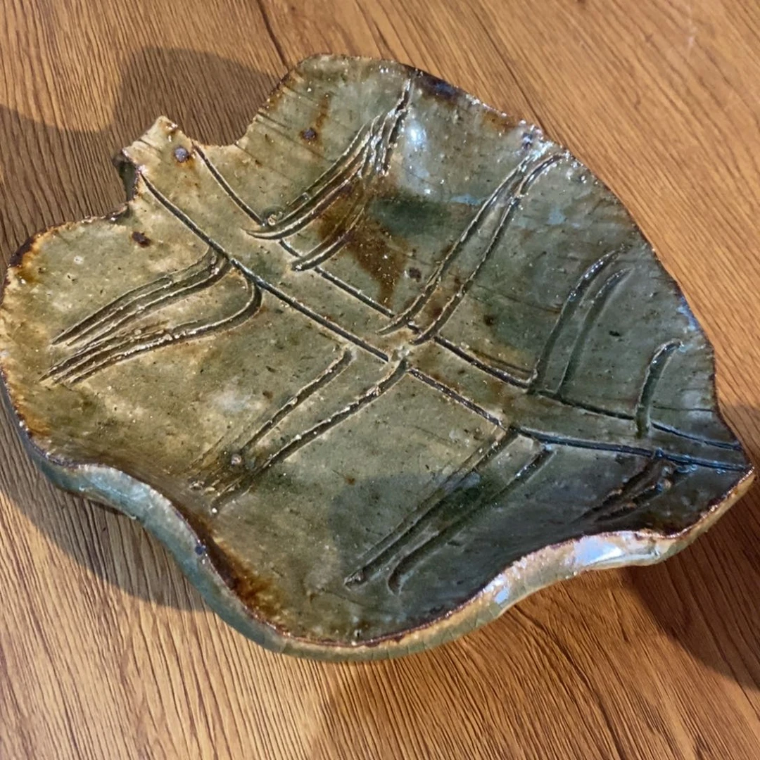 瓷片陶胎叶子器皿