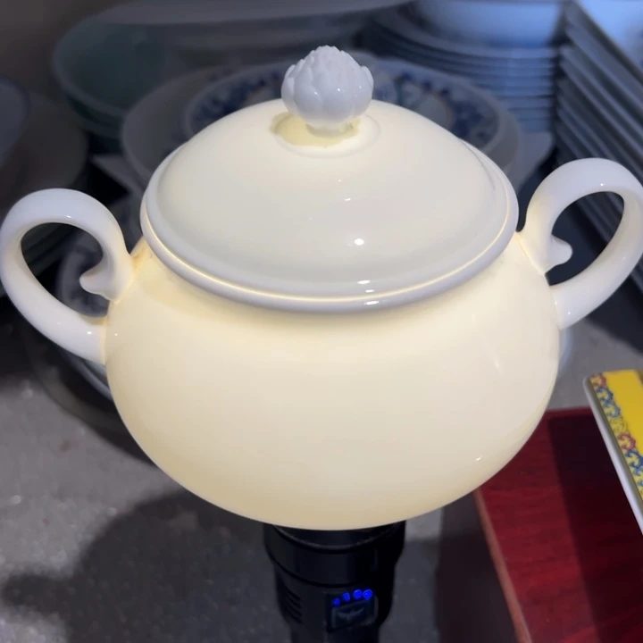 搪瓷大球泥双耳糖罐陶瓷
