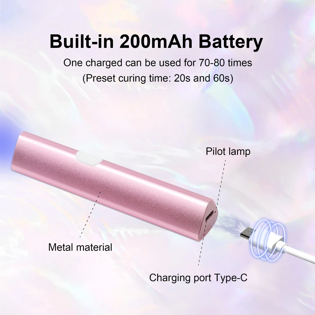 欧町颜美甲一字灯小型便携美甲灯蓄电聚光款速干迷你美甲光疗灯