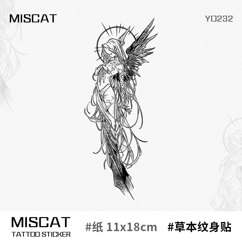 爆款魅惑天使 草本果汁纹身贴ins风个性手臂小腿霸气甜酷辣妹刺青