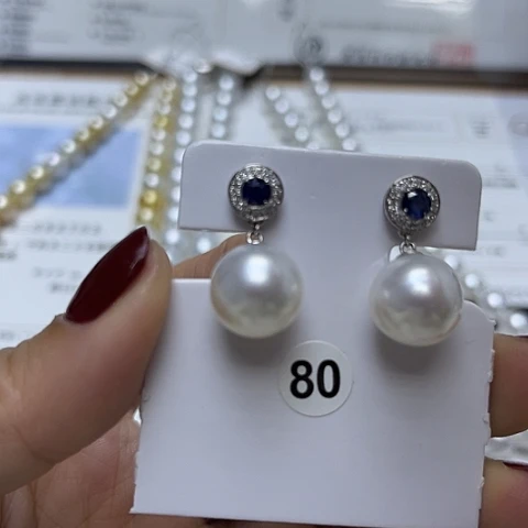 海水珍珠耳饰18K金镶嵌